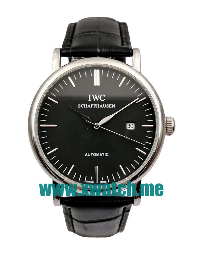 41.5MM Steel Replica IWC Portofino IW356308 Black Dials Watches UK