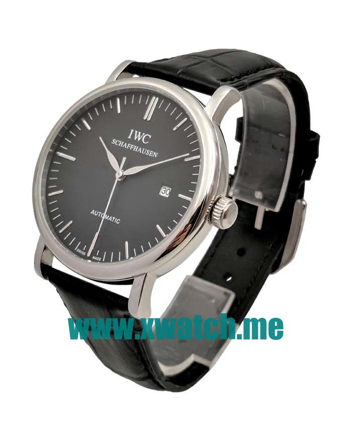 41.5MM Steel Replica IWC Portofino IW356308 Black Dials Watches UK