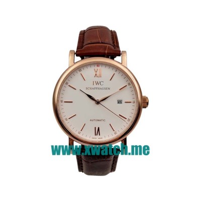 41.5MM Rose Gold Replica IWC Portofino IW356504 White Dials Watches UK