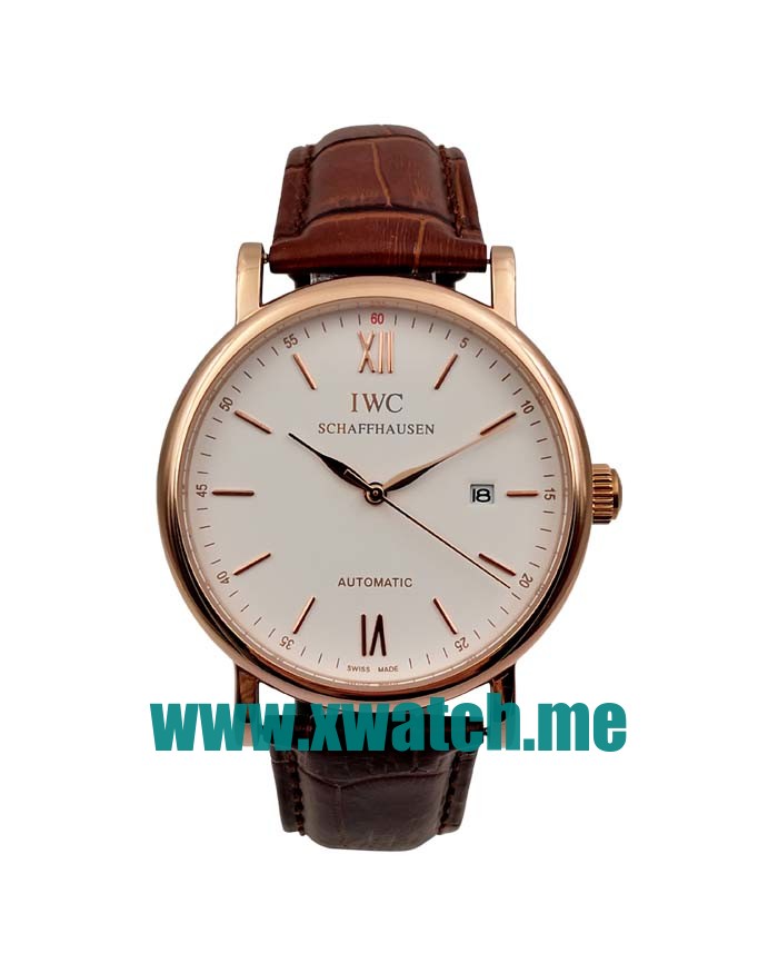 41.5MM Rose Gold Replica IWC Portofino IW356504 White Dials Watches UK