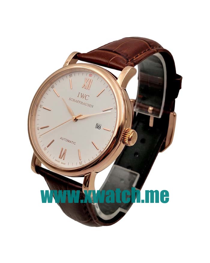 41.5MM Rose Gold Replica IWC Portofino IW356504 White Dials Watches UK