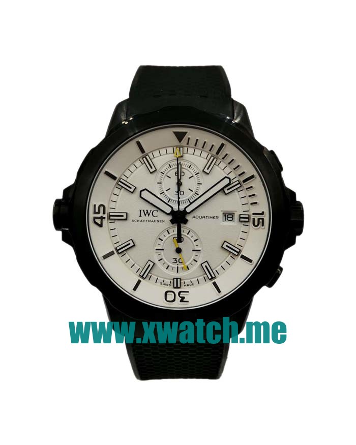 44.5MM Black Steel Replica IWC Aquatimer IW376705 White Dials Watches UK