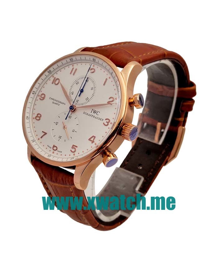 40.9MM Rose Gold Replica IWC Portugieser IW371480 White Dials Watches UK