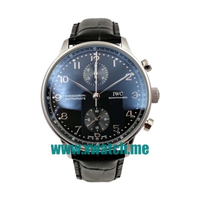 40.9MM Steel Replica IWC Portugieser IW371447 Black Dials Watches UK