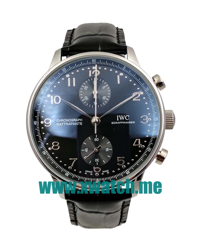 40.9MM Steel Replica IWC Portugieser IW371447 Black Dials Watches UK